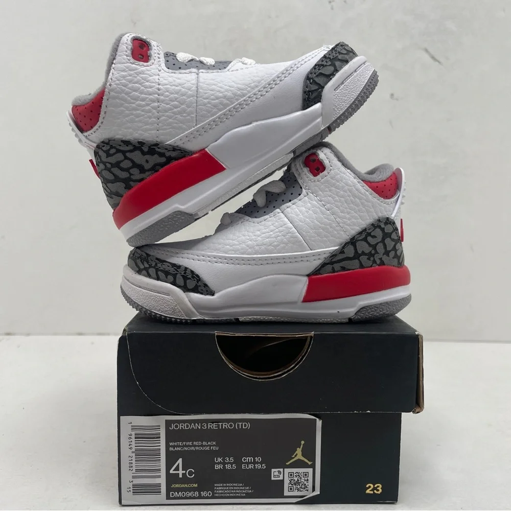 Nike Air Jordan 3 Retro TD “Fire Red” 2023 - Picture 3 of 4